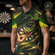 Load image into Gallery viewer, Yellow &amp; Green Cobra Snake Dart Shirts for Men Custom Dart Team Jersey Polo &amp; 1/4-Zip Dart Outfit DHT22