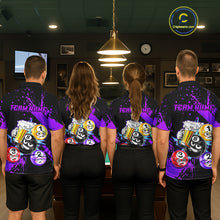 Load image into Gallery viewer, Custom Purple Funny 8 Ball Pool Billiard Team Shirts for Men Billiard League Jersey Polo &amp;1/4 Zip BHT2