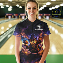 Load image into Gallery viewer, Custom Witch Owl Bowling Team Shirt Funny Bowling League Jersey Outfit for Women QZT864