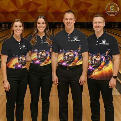 Funny Bulldog Bowling Shirt for Team Custom Polo & 1/4 Zip Bowling Jersey for Women QZT913