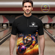 Load image into Gallery viewer, Funny Bulldog Bowling Shirt for Team Custom Polo &amp; 1/4 Zip Bowling Jersey for Men QZT913