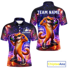 Load image into Gallery viewer, Custom Graffiti Funny Cat Bowling Shirt for Men Bowling League Jersey Polo &amp; Quarter-Zip Bowling Outfit QZT919