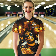 Load image into Gallery viewer, Funny Bee Bowling Shirt for Women Custom Bowling Team Jersey Bowling Outfit Gift for Bowlers QZT952