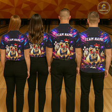Load image into Gallery viewer, Custom Neon Funny Chicken Bowling Team Jersey for Women Bowling Buddy Shirt Bowling Tournament Polo &amp; Quarter-Zip QZT956