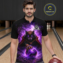 Load image into Gallery viewer, Personalized Night Realm King Wolf Bowling Shirt Crown Bowling Jersey for Men QZT961