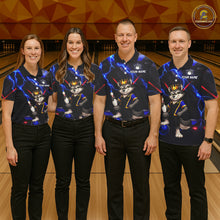 Load image into Gallery viewer, Custom Funny King Wolf Bowling Shirt for Women Crown Bowling Jersey Thunder Bowling Shirt Polo &amp; Quarter-Zip QZT962