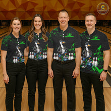 Load image into Gallery viewer, Personalized Green Funny Goose Bowling Team Shirt for Men Bowling League Jersey Polo &amp; 1/4-Zip QZT877