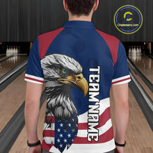 Load image into Gallery viewer, Custom US Flag Eagle Bowling Team Shirt for Men Bowling League Jersey Polo &amp; Quarter-Zip QZT816