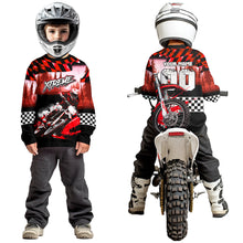 Load image into Gallery viewer, Personalized Red Motocross Jersey for Adult Kids Extreme Racing Shirt Dirt Bike Clothes MHT125