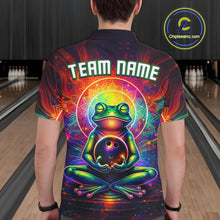 Load image into Gallery viewer, Custom Zen Frog Bowling Shirt for Men Meditation Style Bowling Jersey Polo &amp; Quarter-Zip Bowler Gift QZT898