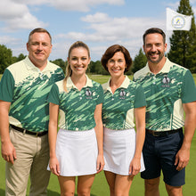 Load image into Gallery viewer, Green Golf Clubs Custom Name Mens Golf Polo Shirts Personalized Team Golf Tops NHN0007