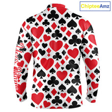 Load image into Gallery viewer, Poker Long Sleeve Golf Polo Shirt Custom Name Funny Golf Top For Team, Golfer Gift For Men NHN0189