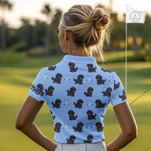 Load image into Gallery viewer, Womens Golf Polo Shirt Custom Funny Poodle Pattern Team Ladies Golf Tops, Dog Lover Gift NHN0208