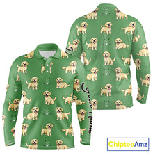 Load image into Gallery viewer, Long Sleeve Golf Polo Shirt Custom Funny Labrador Retriever Team Mens Golf Top, Dog Lover Gift NHN0215