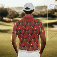 Load image into Gallery viewer, Golf Polo Shirts, Eagle Mens Golf Polo Shirts Custom Name Red Golf Shirts For Men, Golf Gifts NHN0091