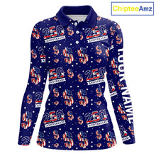 Load image into Gallery viewer, USA 250th Anniversary Womens Long Sleeve Golf Polo Shirt Custom Patriotic American Flag Team Golf Tops NHN0235