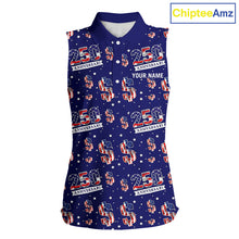 Load image into Gallery viewer, USA 250th Anniversary Womens Sleeveless Golf Polo Shirt Custom Patriotic American Flag Team Golf Top NHN0235