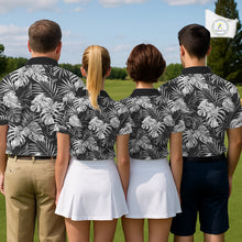 Load image into Gallery viewer, Mens Golf Polo Shirt Retro Floral Pattern Tropical Leaves Custom Team Golf Shirt, Golf Gifts NHN0190