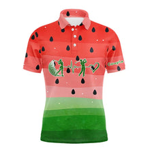 Load image into Gallery viewer, Watermelon Polo Shirt For Women Men, Heartbeat Couple Matching Golf Polo Shirt Custom Valentines Outfit NHN0148