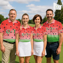 Load image into Gallery viewer, Watermelon Polo Shirt For Women Men, Heartbeat Couple Matching Golf Polo Shirt Custom Valentines Outfit NHN0148