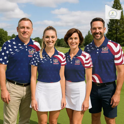 Funny Womens Golf Polo Shirt Custom Name American Flag Polo Shirt, 250 Years Of Freedom Patriotic Gift NHN0173