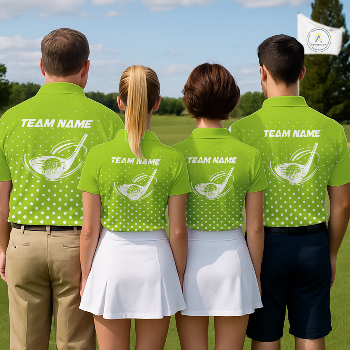 Funny Dinosaur Womens Golf Polo Shirt Custom Name Green Pattern Dinosaur Golf Shirts For Ladies NHN0100