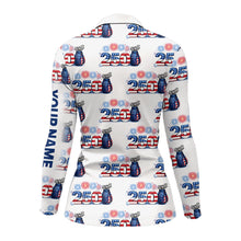 Load image into Gallery viewer, USA 250th Anniversary Womens Long Sleeve Golf Polo Shirt Custom Golf Pattern Patriotic Golf Tops NHN0234