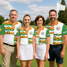 Load image into Gallery viewer, Mens Golf Polo Shirts Custom Ireland Flag St Patricks Day Green Clovers Golf Tops For Men NHN0140