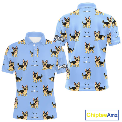 Mens Golf Polo Shirt Custom Funny German Shepherd Team Mens Golf Tops, Dog Lover Gift NHN0213