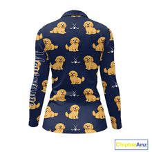 Load image into Gallery viewer, Funny Golden Retriever Womens Long Sleeve Golf Polo Shirt Custom Team Ladies Golf Tops, Dog Lover Gift Nhn0214