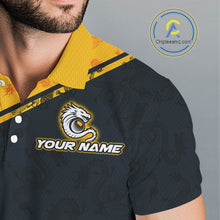 Load image into Gallery viewer, Funny Dragon Mens Golf Polo Shirts Custom Yellow And Blue Dragon Pattern Team Golf Outfits, Golf Gifts NHN0102