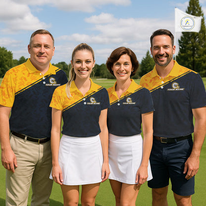 Funny Dragon Womens Golf Polo Shirts Custom Yellow And Blue Dragon Pattern Team Golf Outfits, Golf Gifts NHN0102