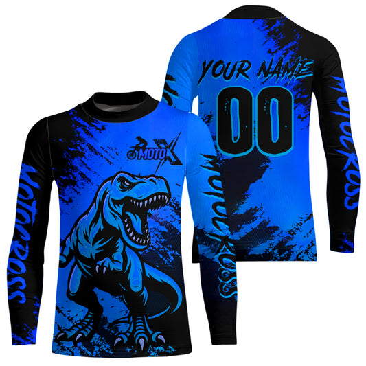Blue Dinosaur Motocross Jersey Dirt Bike Shirts for Men Kid Women Racing Jersey XM417