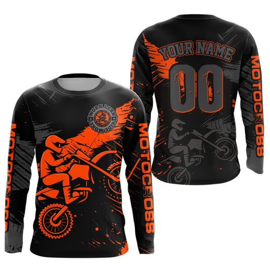 Custom Orange Motocross Racing Jersey for Kid Women Men Personalized Dirt Bike Shirts XM425