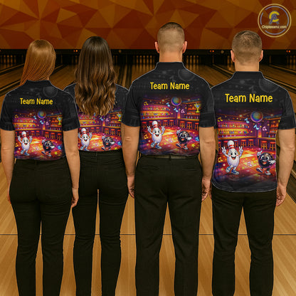 Funny Music Bowling Jersey for Men Custom Bowling Team Shirts Bowling League Polo & 1/4 Zip HNT496