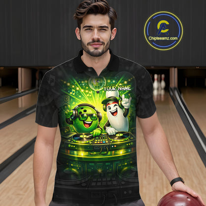 Custom Funny Music Bowling Jersey for Men Bowling Team Shirts Bowling League Polo & 1/4 Zip HNT495