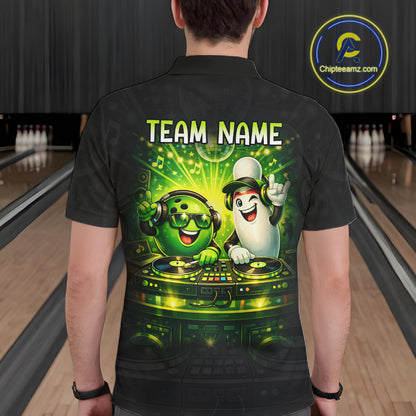 Custom Funny Music Bowling Jersey for Men Bowling Team Shirts Bowling League Polo & 1/4 Zip HNT495
