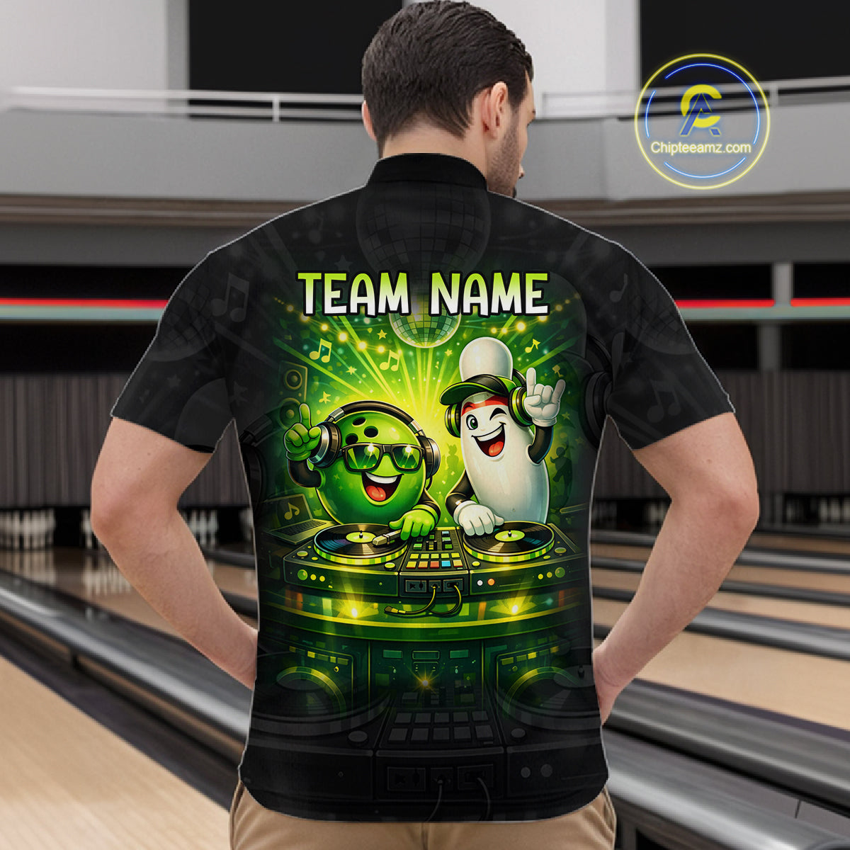 Custom Funny Music Bowling Jersey for Men Bowling Team Shirts Bowling League Polo & 1/4 Zip HNT495