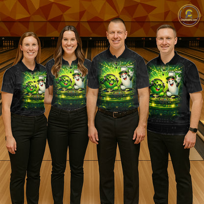 Custom Funny Music Bowling Jersey for Men Bowling Team Shirts Bowling League Polo & 1/4 Zip HNT495
