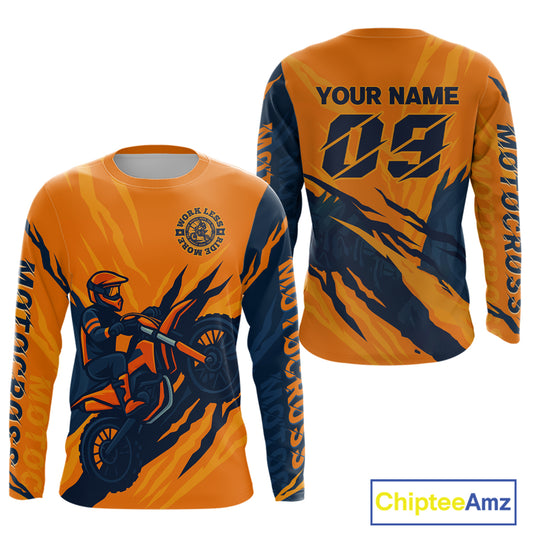 Orange Motocross Jersey Custom for Men Women Kid Dirt Bike Motorcycle Racing Shirt XM449