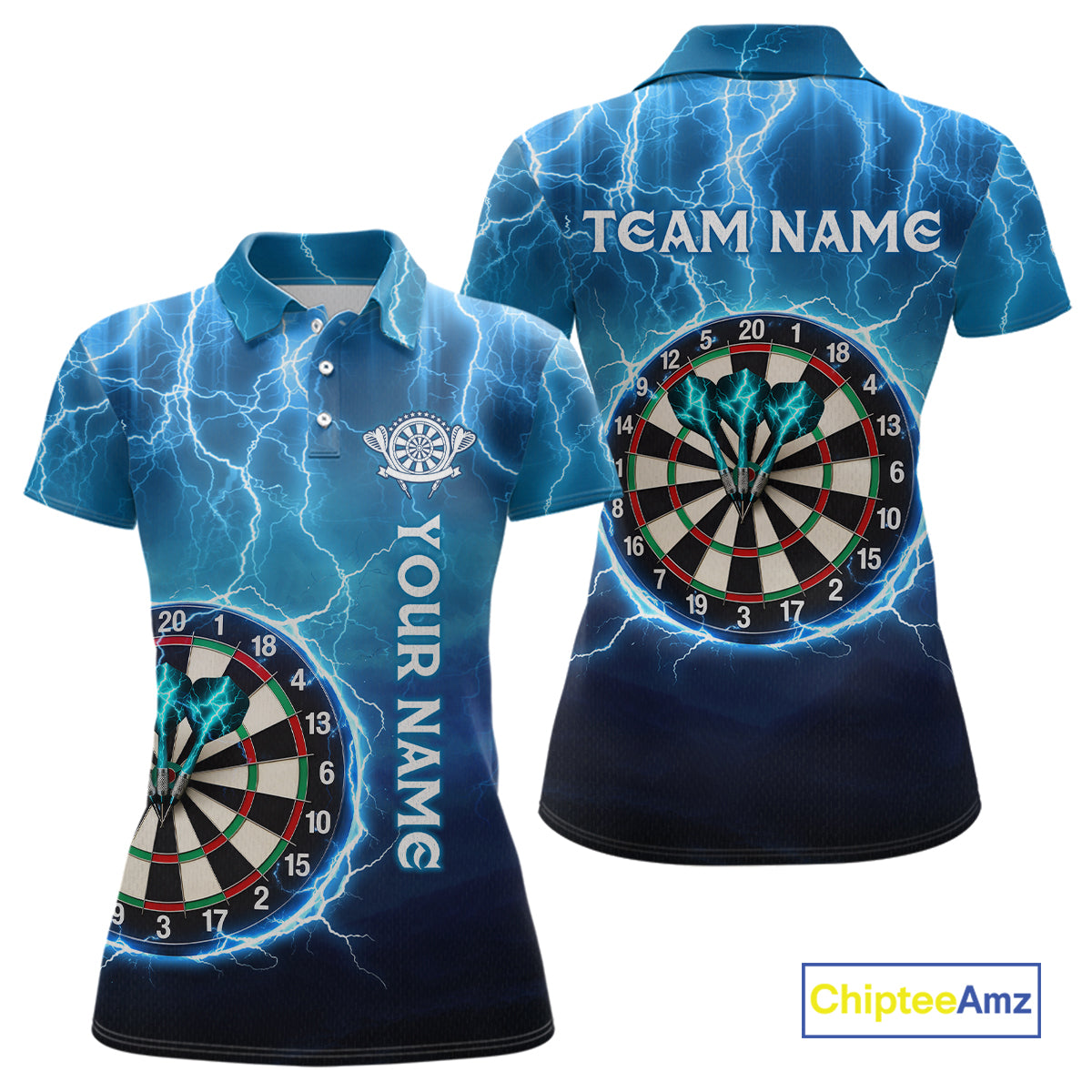 Custom Thunder Lightning Darts Shirt for Women Darts Team Jerseys Dartboard Shirt NNT263