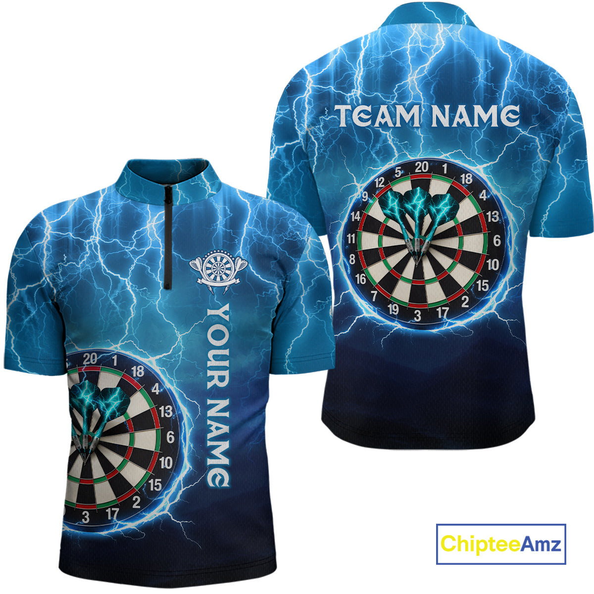 Custom Thunder Lightning Darts Shirt for Men Darts Team Jerseys Dartboard Shirt NNT263