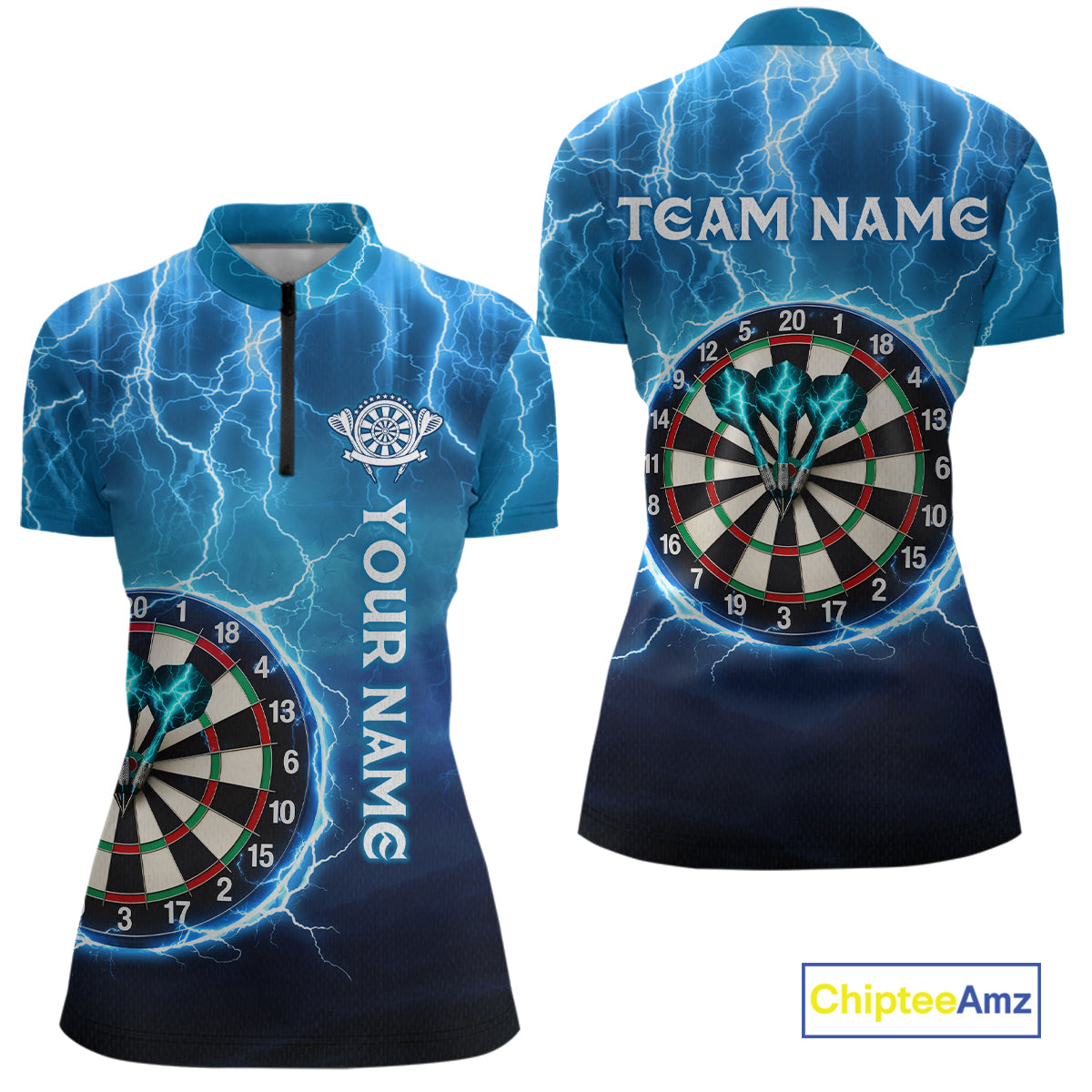 Custom Thunder Lightning Darts Shirt for Women Darts Team Jerseys Dartboard Shirt NNT263