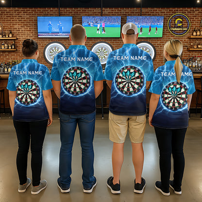 Custom Thunder Lightning Darts Shirt for Men Darts Team Jerseys Dartboard Shirt NNT263