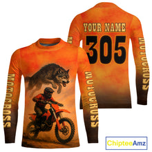 Load image into Gallery viewer, Wolf Custom Motocross Jersey Dirt Bike Shirt for Men Kid Women Moto Racing Shirt XM401
