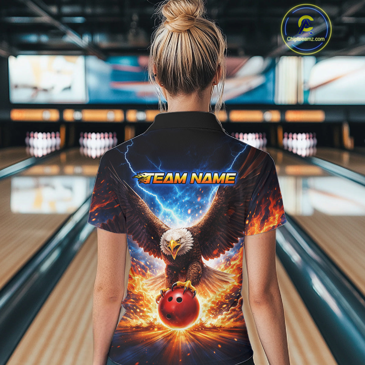 Personalized Thunder Eagle Bowling Jersey for Women Bowling Team Shirts Bowling League HNT485