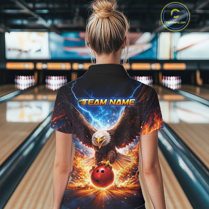 Personalized Thunder Eagle Bowling Jersey for Women Bowling Team Shirts Bowling League HNT485