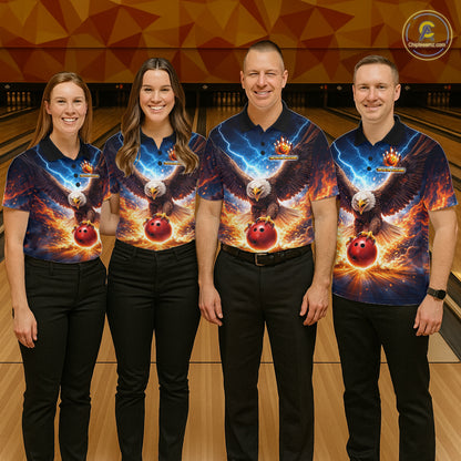 Personalized Thunder Eagle Bowling Jersey for Women Bowling Team Shirts Bowling League HNT485