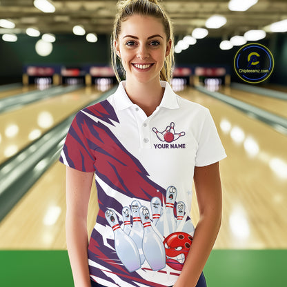 Custom Funny Angry Bowling Jersey for Women Bowling Team Shirts Bowling League Polo & 1/4 Zip HNT486