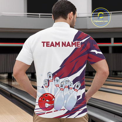 Custom Funny Angry Bowling Jersey for Men Bowling Team Shirts Bowling League Polo & 1/4 Zip HNT486